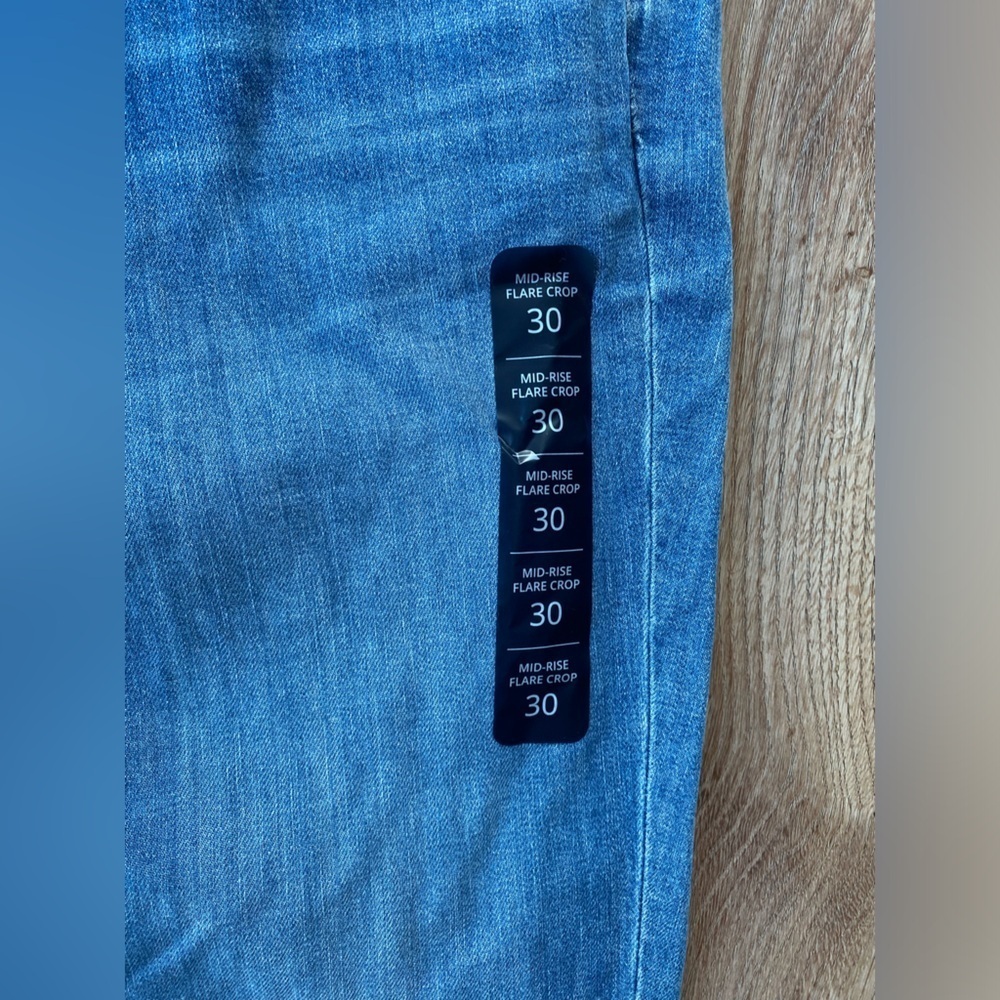 NWT JCrew W30 flare crop mid-rise jean all-day stretch medium wash blue pebble - Picture 5 of 13